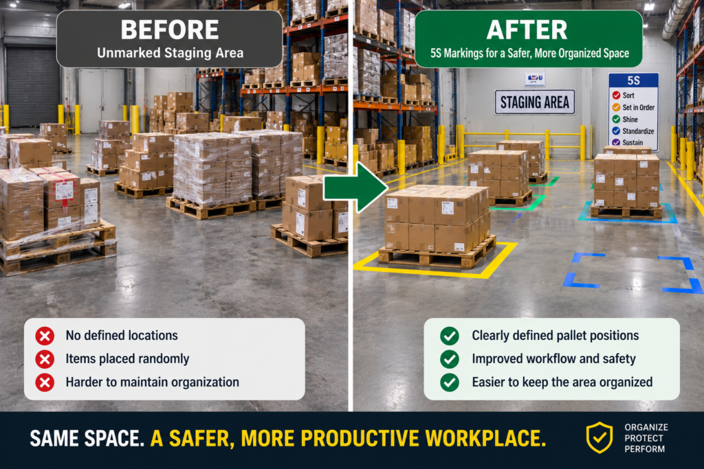 How 5S Floor Markings Improve Visual Organization